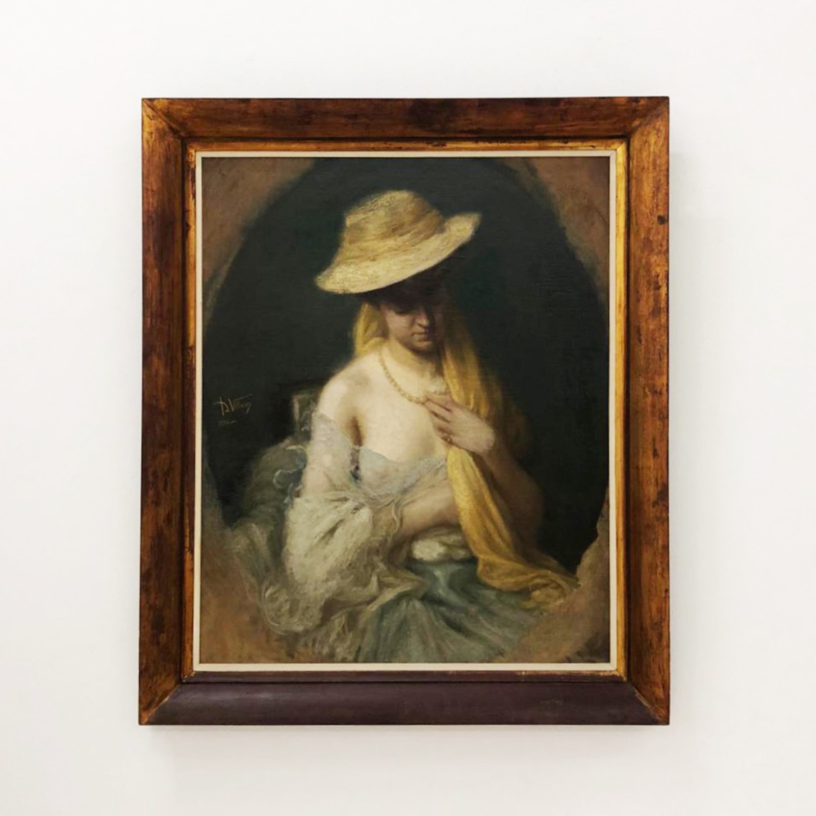 D. Villares (1851-1931), Moça com chapéu, 1886 - foto 2 de 2