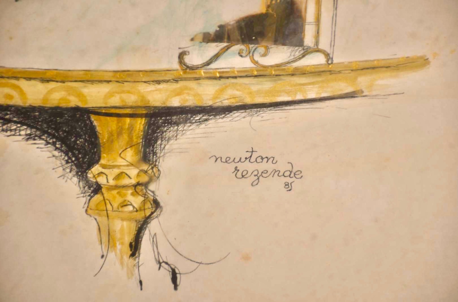 Newton Rezende (1912-1994), Mulher com chapéu e pássaro, 1985 - foto 3 de 4