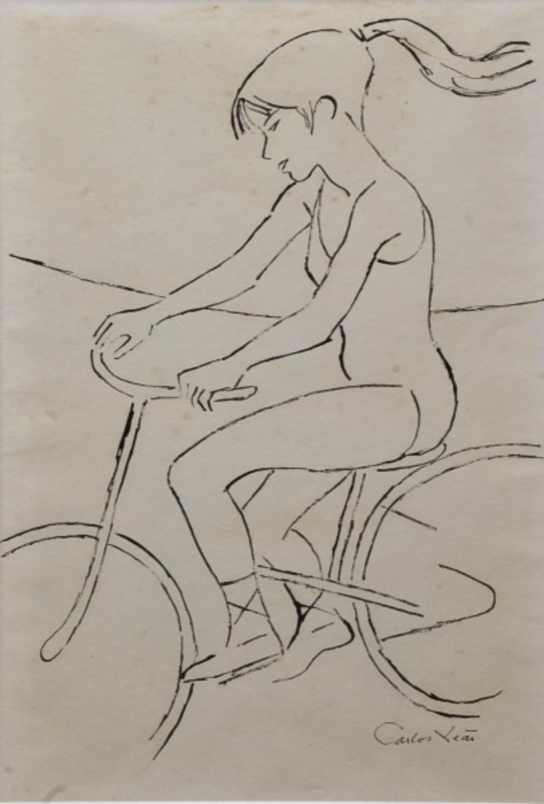 Carlos Leão (1906-1983), Menina de bicicleta - foto 1 de 2