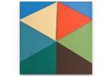 Abelardo Zaluar (1924-1987), Geométrico - Óleo s/ tela<br>Ass. inf. esquerdo e verso.<br><br>Geometrico é uma obra que reflete a busca de Abelardo Zaluar por precisão e equilíbrio nas formas. 