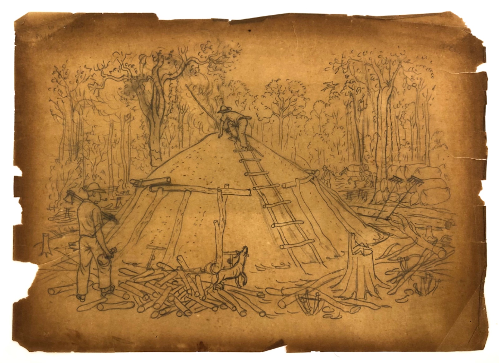 Percy Lau (1903-1972), Paisagem com figuras - foto 1 de 3