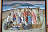 Omar Pellegatta (1925-2001), Paisagem Praia - Óleo s/tela<br>Ass. inf. direito
