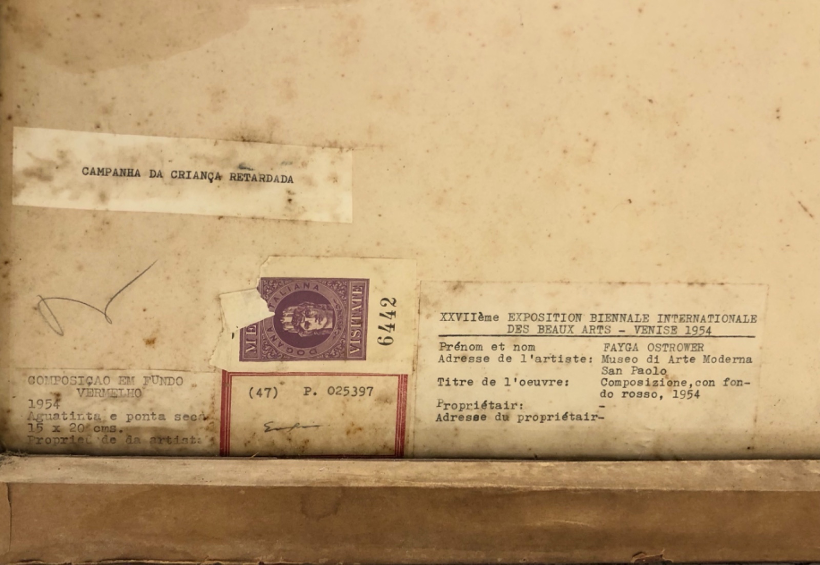 Fayga Ostrower (1920-2001), Composição em fundo vermelho, 1954 - foto 5 de 6