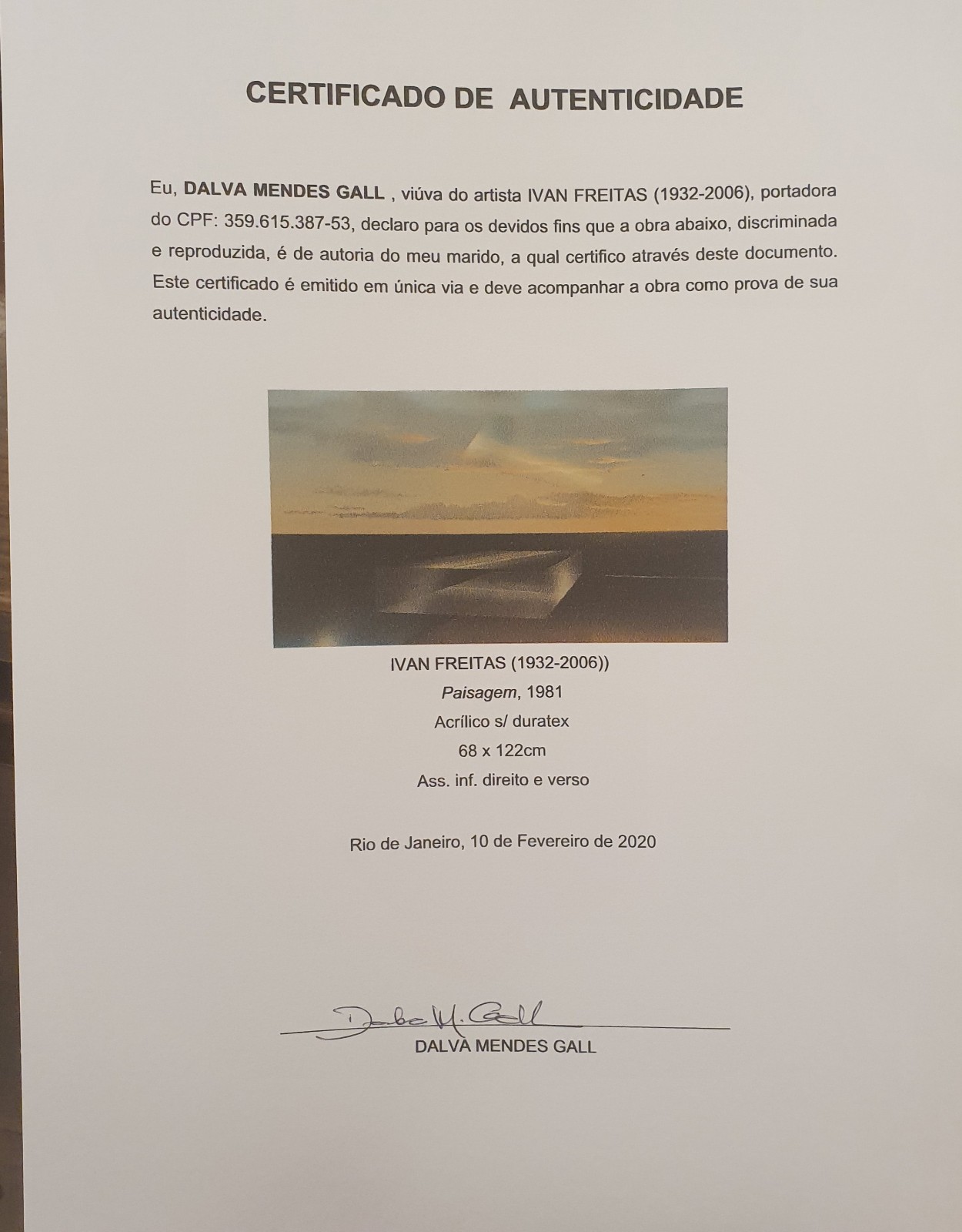Ivan Freitas (1932-2006), Entardecer - foto 3 de 5