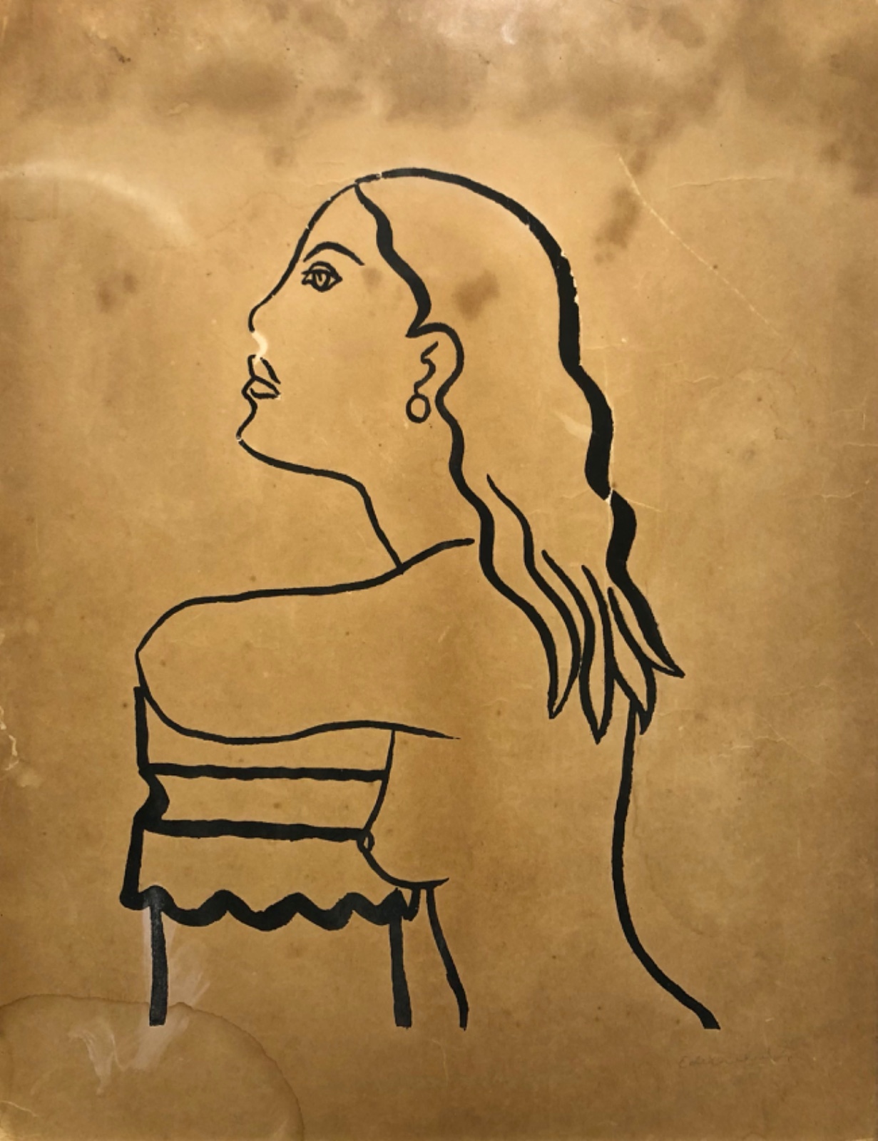 Di Cavalcanti (1897-1976), Mulher de perfil - foto 1 de 4