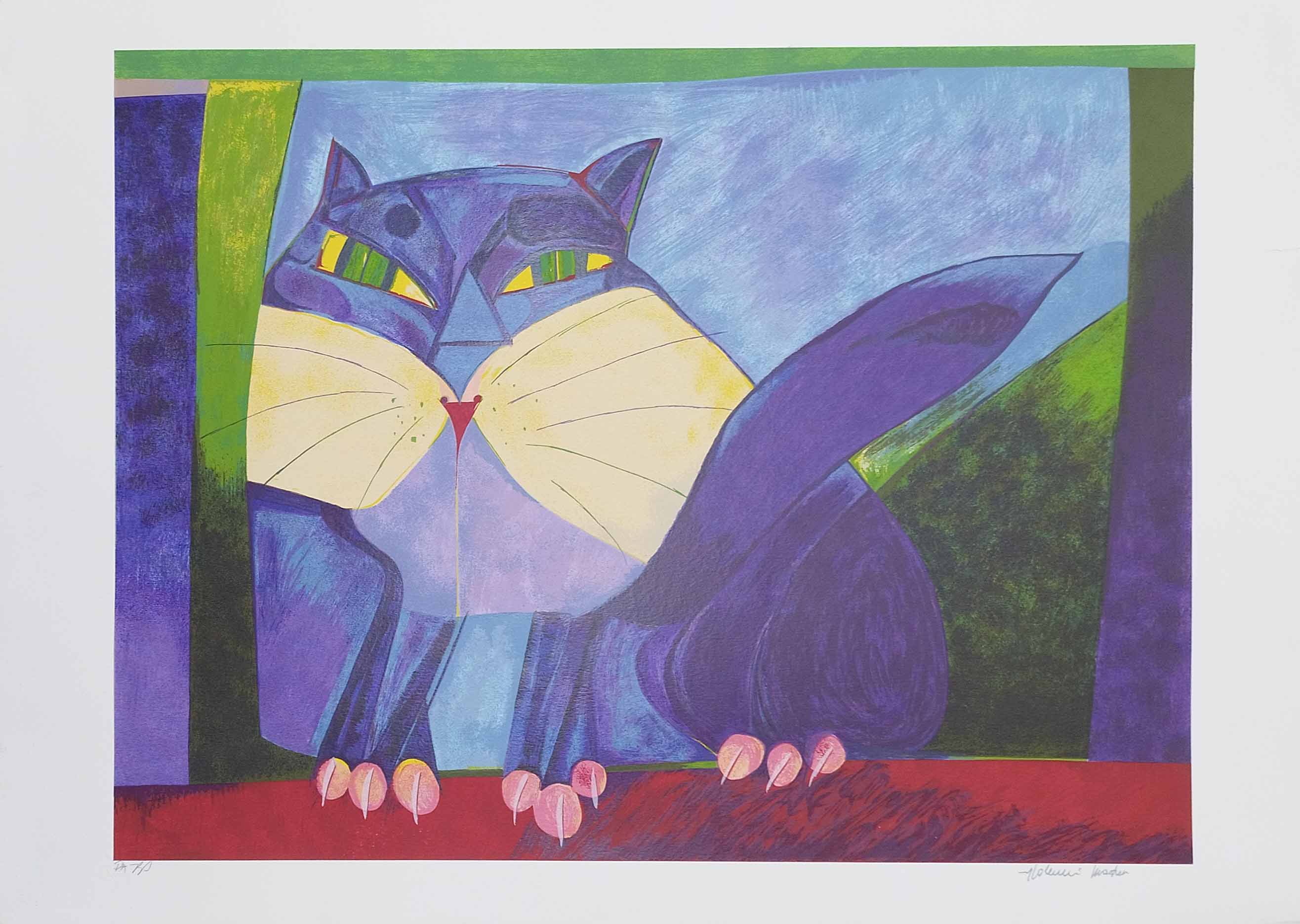 Aldemir Martins (1922-2006), Gato Azul - foto 1 de 3