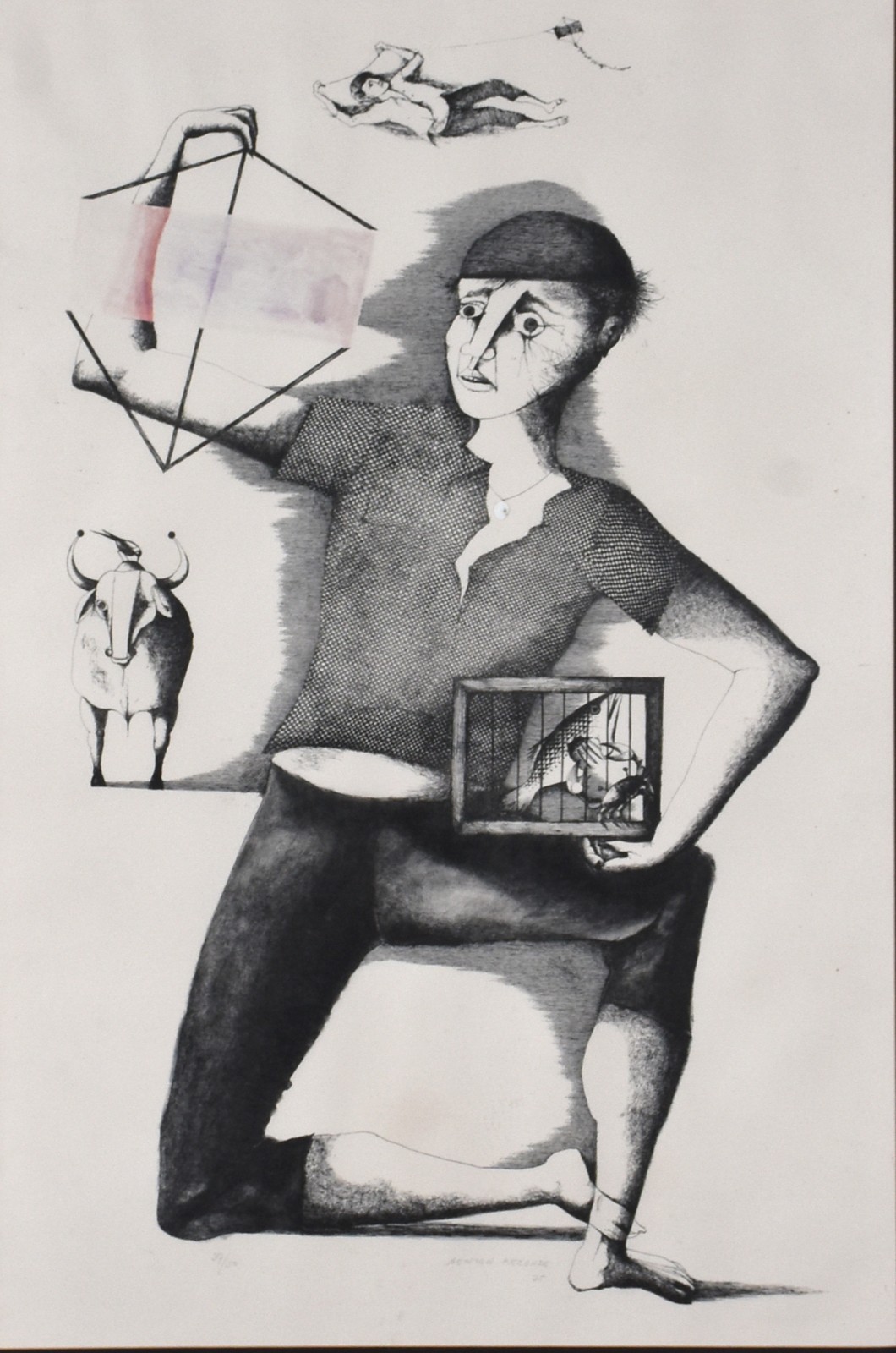 Newton Rezende (1912-1994), Menino com pipa, 1975 - foto 2 de 3