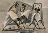 Enrico Bianco (1918-2013), Sem título, 1955 - Óleo s/ cartão<br>Ass. inf. direito 