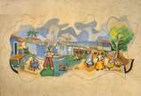 Di Cavalcanti (1897-1976), Sem título ( Estudo ) - Guache s/ papel<br>Ass. inf. direito<br>Estudo para painel do Clube dos 500, anos 50.<br><br>Reconhecido como um dos principais nomes do modernism...