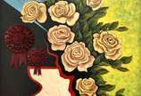 Humberto Espíndola (1943), Rosas/Rosetas, 1975 - Óleo s/ madeira<br>Titulado e datado no verso