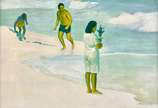 Glauco Rodrigues (1929-2004), Oferenda à Iemanj... - Acrílica s/ tela s/ aglomerado<br>Ass. inf. direito e verso<br>Localizado Rio de Janeiro<br>Reproduzida no livro do artista Glauco Rodrigues - C...