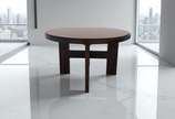 Joaquim Tenreiro (1906-1992), Mesa de Jantar, d... - Mesa redonda com base cruzada executada em madeira compensada e laminada em jacarandá, tampo com encabeço em jacarandá maciço. Brasil, ca. 1966....