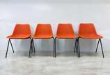L’ Atelier (1960-1980), Robin Day (Hille - L'At... - Set de seis cadeiras, ditas Polyside Chair, executadas em ferro e plástico. Produzidas no Brasil pela manufatura Forsa L'Atelier. Déc.60/70 Obs....