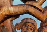 Teles,  - Escultura em madeira de Jequitibá.<br>Assinada.