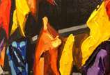 Simone Ribeiro (1971), Festa Junina - Óleo s/ tela <br>Ass. inf. esquerdo e datado 2011<br>Artista mineira possui uma trajetória marcada pela valorização da cultura e do folclore brasileir