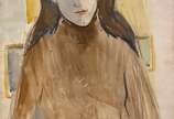 Emeric Marcier (1916-1990), Jovem Romana, 1970. - Aquarela s/ papel<br>Ass. inf. direito<br>localizada Roma , assinada e datado de 16/02/1970.