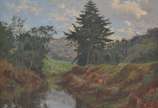 Baptista da Costa (1865-1926), Paisagem com o R... - Óleo s/ tela <br>Ass. inf. direito