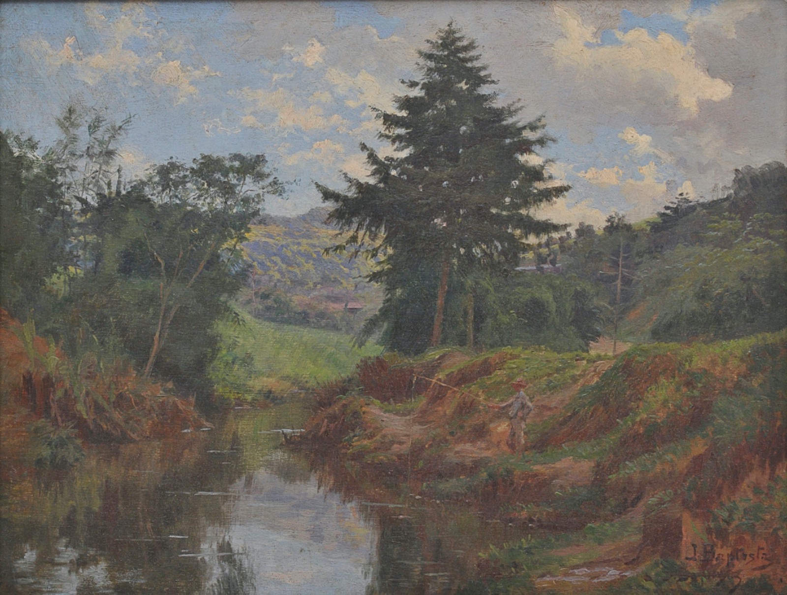 Baptista da Costa  (1865-1926), Paisagem com o Rio Piabanha - Petrópolis - foto 1 de 4