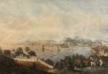 Rio de janeiro from Ilha das Cobras  - Litografia aquarelada <br>
