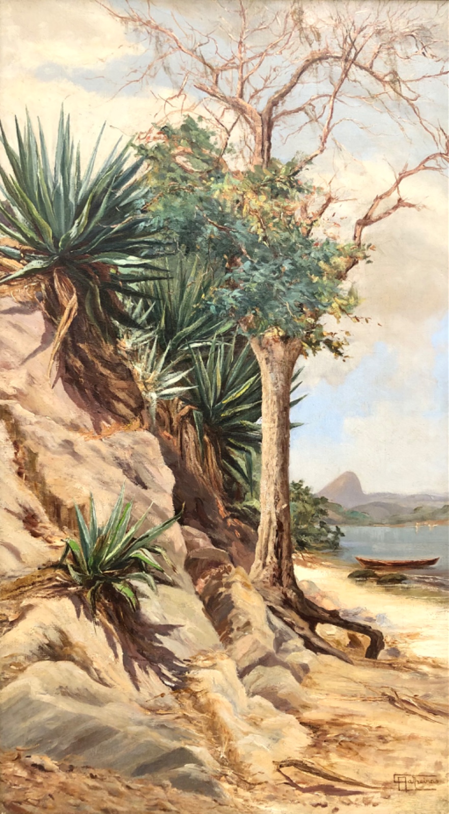 Antônio Parreiras (1860-1937), Pão de Açúcar visto da praia de Muruhy Pequeno, 1905 - foto 1 de 4