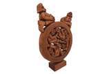 Mario Teles (1942),  - Escultura em madeira de Jequitibá com forma de mandala<br>Assinada no centro<br>