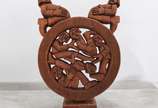 Mario Teles (1942),  - Escultura em madeira de Jequitibá com forma de mandala<br>Assinada no centro<br>