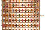 Jorge Fonseca (1966), Máquina de fazer voar, 2018 - Madeira, linhas, elásticos, ferragens e tampinhas.<br>Movimento giratório manual 