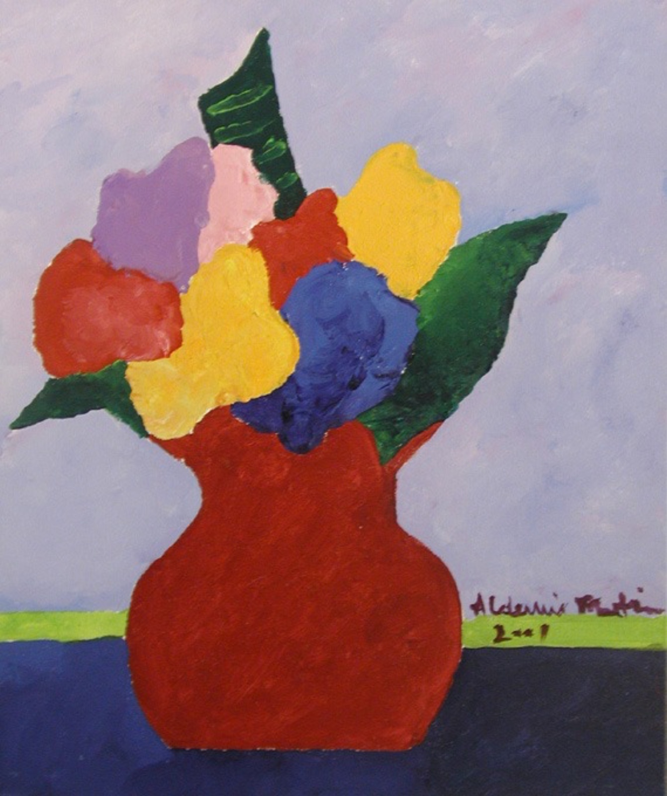 Aldemir Martins (1922-2006), Vaso vermelho com flores, 2001 - foto 1 de 2