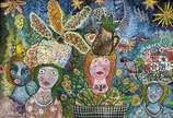 Isabel de Jesus (1938), Exposição de flores, 1997 - Guache s/ papel<br>Ass. inf. esquerdo<br>Obra necessita de reparo . 