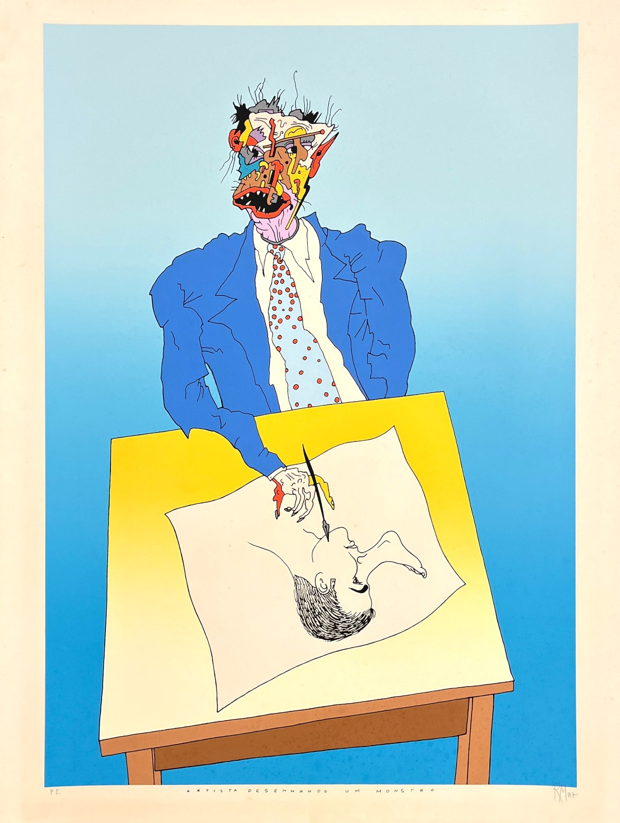 Roberto Magalhães (1940), Artista desenhando um monstro (1987) - foto 1 de 4