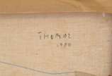Thomaz Ianelli (1932-2001), Composição em Azul,... - Óleo s/ tela<br>Ass. inf. direito e verso datado<br><br>"Embrenho-me no conteúdo dessa luz, dessa atmosfera de ondulante essência e percorro-as ...