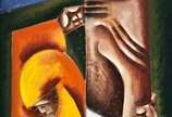 MARIO MENDONÇA (1934), Pietà, 1972 - Óleo s/ tela <br>Ass. sup. esquerdo e verso<br>