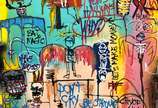 EME - tributo a Jean Michel Basquiat (1960 - 19... - Tinta especial acrílica e spray s/ tela <br>Ass. inf. direito <br>