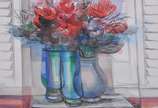 Enrico Bianco (1918-2013), Vaso de flores - Crayon e acrilica s/ papel<br>Ass. inf. esquerdo