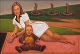 João Câmara (1944), Fábula, 1997 - Óleo s/ tela colada em madeira<br>Ass. inf. direito<br>Possui certificado assinado pelo artista