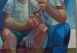 Adélio Sarro (1950), Jovens Amantes - Óleo s/ tela<br>Ass. e dat. inf. direito<br>Obra possui certificado emitido pelo artista