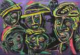Rubens Gerchman (1942-2008), Multidão Roxa, 1989 - Acrílica s/ tela<br>Ass. inf. direito<br>Ass., dat. e titulado no verso<br><br>Nascido no Rio de Janeiro, Rubens Gerchman é um dos nomes mais icôn...
