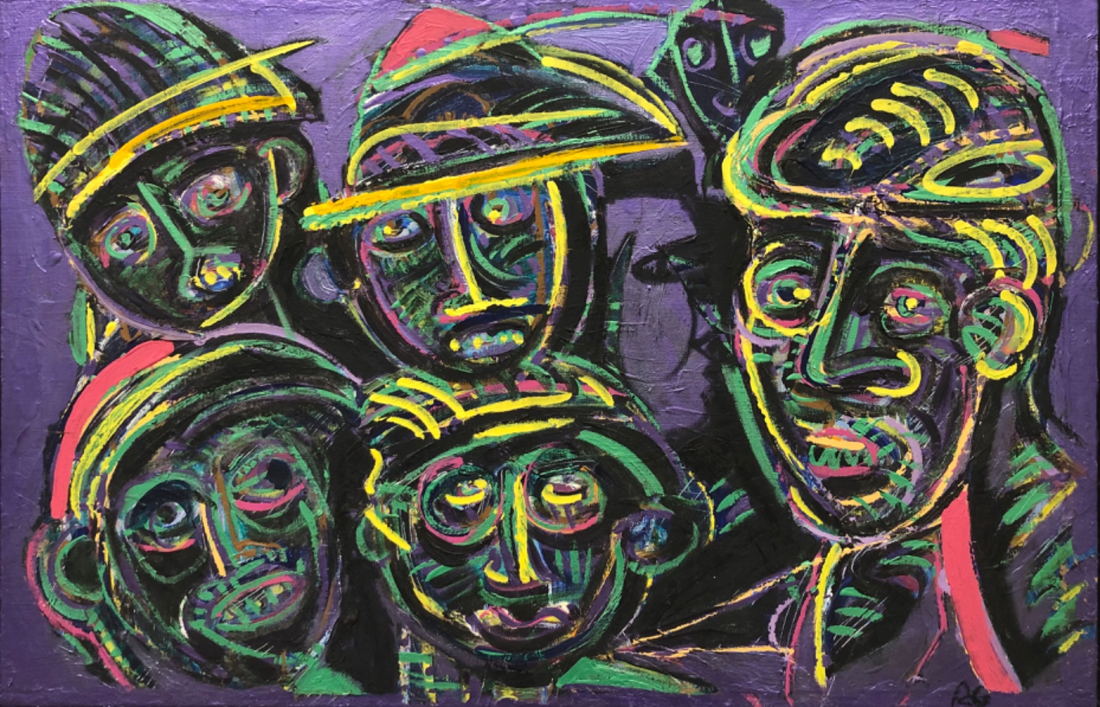  Rubens Gerchman (1942-2008), Multidão Roxa, 1989 - foto 1 de 4