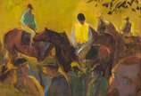 CORREA CAMARGO, Padock Cavalos - Óleo s/ tela