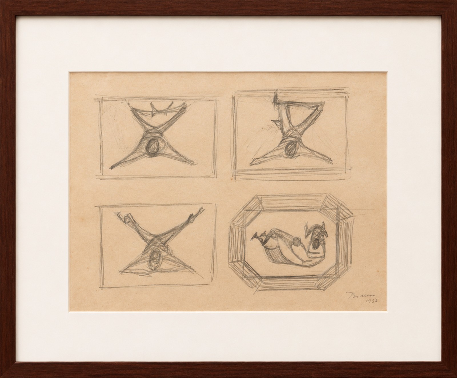 Enrico Bianco (1918-2013), Estudo para Figuras e Pescadores, 1956 - foto 3 de 5