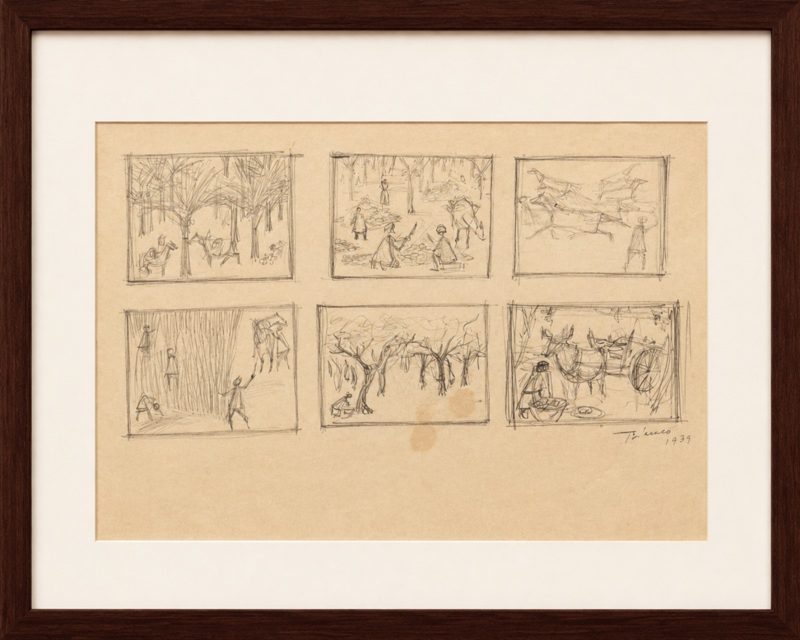 Enrico Bianco (1918-2013), Estudo para Colheitas e Laçada, 1979 - foto 2 de 4