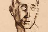 Enrico Bianco (1918-2013), Cabeça de Homem - Técnica mista s/ cartão - <br>Com Declaração de Autenticidade, registrado sob o nº 00037, emitido pela Família do Artista.