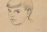 Enrico Bianco (1918-2013), Retrato, 1950 - Desenho à lápis s/ papel<br>Ass. inf. direito<br>Reproduzido no Livro do Artista Bianco, sob o nº 242 - página 187<br>Com Declaração de Autenticidade,