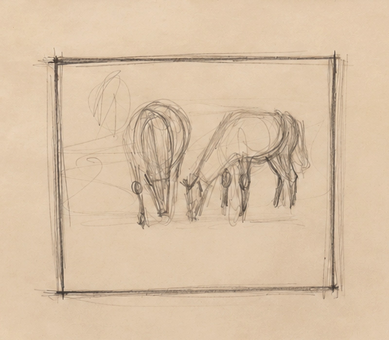 Enrico Bianco (1918-2013), Estudo para Dois Cavalos - foto 1 de 3