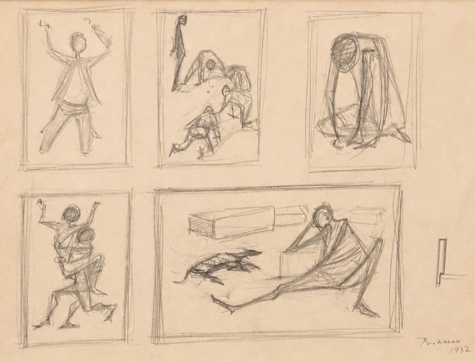 Enrico Bianco (1918-2013), Estudo para Crianças Brincando, 1956 - foto 1 de 4