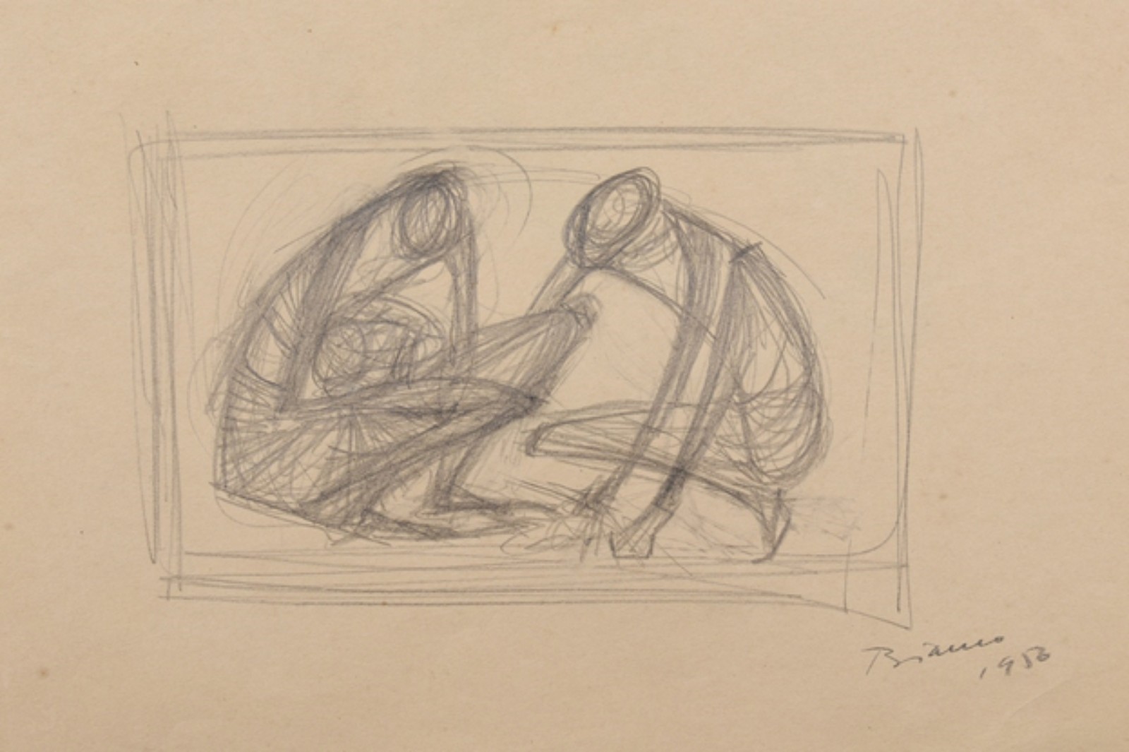 Enrico Bianco (1918-2013), Estudo Figuras, 1956 - foto 1 de 4