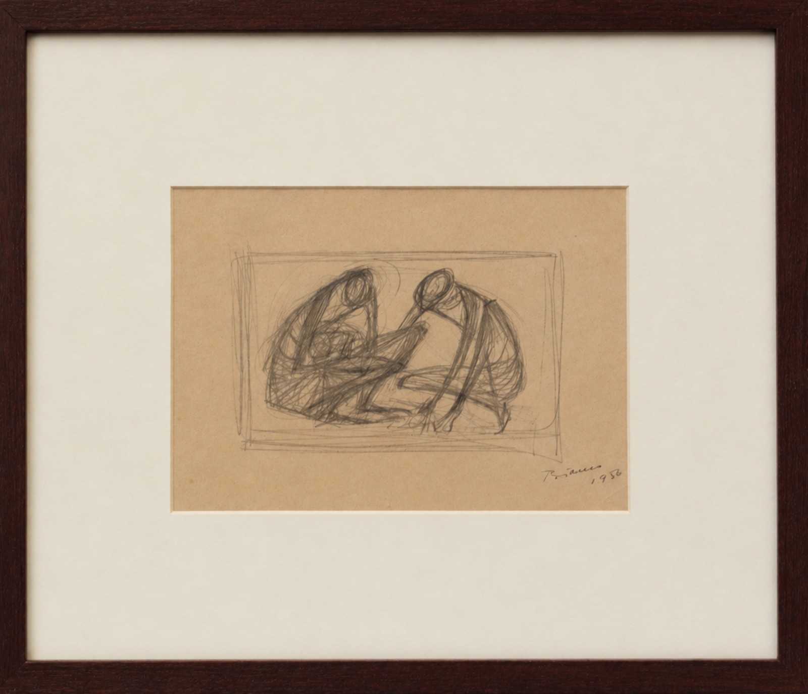 Enrico Bianco (1918-2013), Estudo Figuras, 1956 - foto 2 de 4