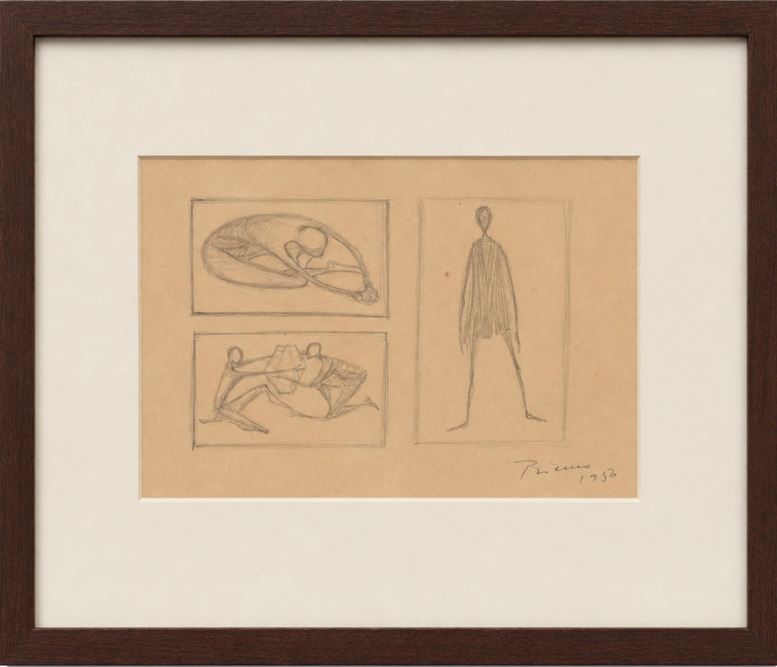 Enrico Bianco (1918-2013), Estudo para 3 Obras, 1956 - foto 2 de 4