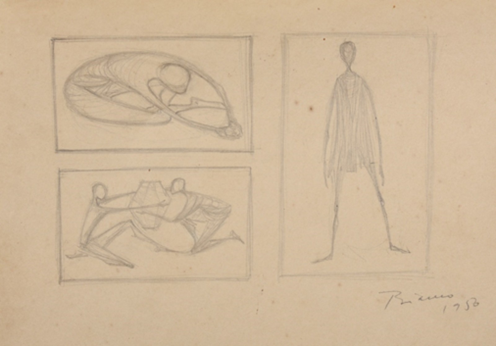 Enrico Bianco (1918-2013), Estudo para 3 Obras, 1956 - foto 1 de 4