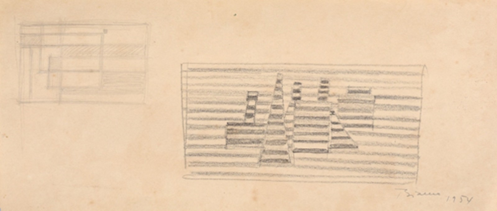Enrico Bianco (1918-2013), Estudo, 1954 - foto 1 de 4
